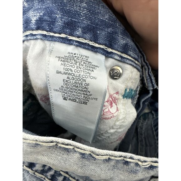 True Religion Men 30X33 Slim Blue Stitch Denim Jeans Stone Wash Distressed - Picture 9 of 9